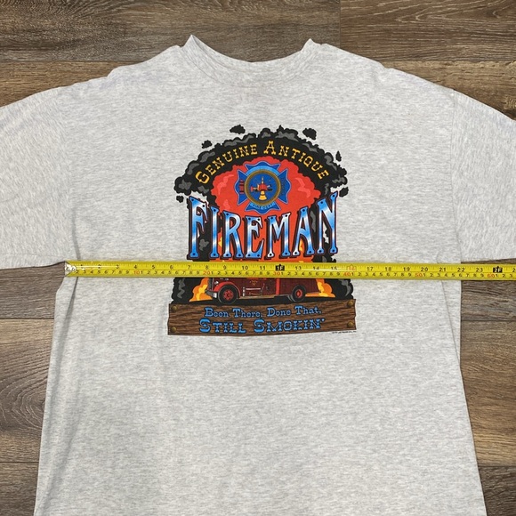 Vintage Genuine Antique Fireman Gray Unisex T-Shirt Size XL🚒LIKE NEW!🔥 - Picture 7 of 9